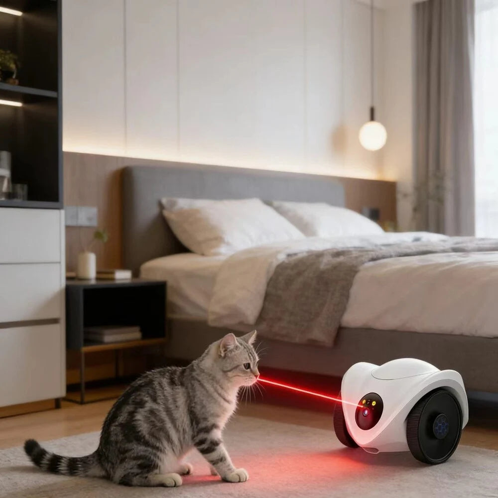 PawCam Feeder laser intégré chat jouer à distance caméra télécommandée
