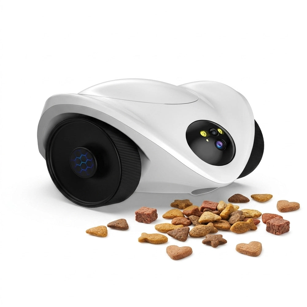 PawCam Feeder caméra robot distributeur friandises chat chien fond blanc

